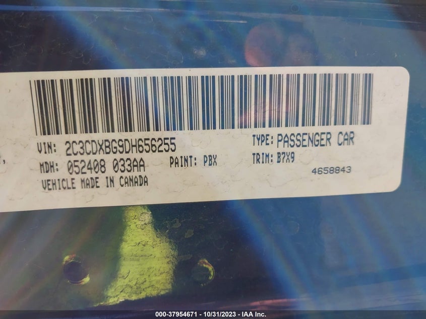 2013 Dodge Charger Se VIN: 2C3CDXBG9DH656255 Lot: 37954671