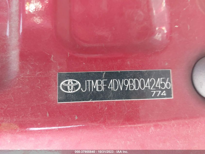 2011 Toyota Rav4 VIN: JTMBF4DV9BD042456 Lot: 37955840