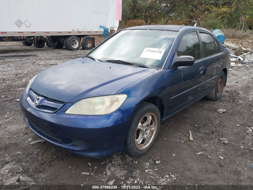 2005 Honda Civic Lx VIN: 2HGES16575H539275 Lot: 37956238