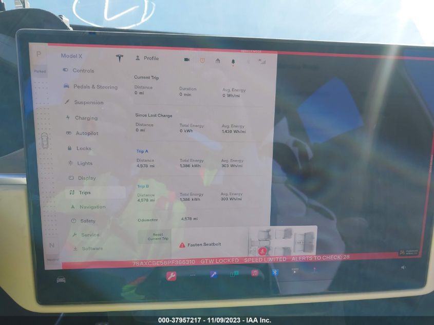 2023 Tesla Model X Dual Motor All-Wheel VIN: 7SAXCBE56PF366310 Lot: 37957217