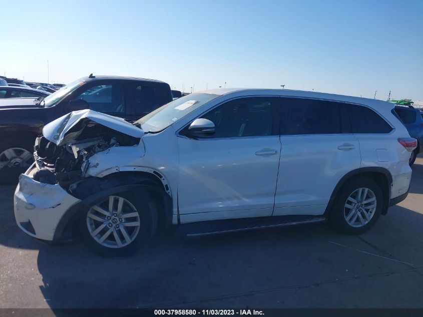 2016 Toyota Highlander Le VIN: 5TDZARFH0GS019015 Lot: 37958580