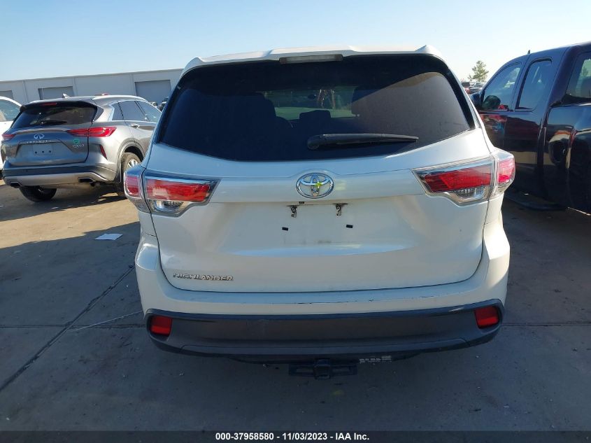 2016 Toyota Highlander Le VIN: 5TDZARFH0GS019015 Lot: 37958580