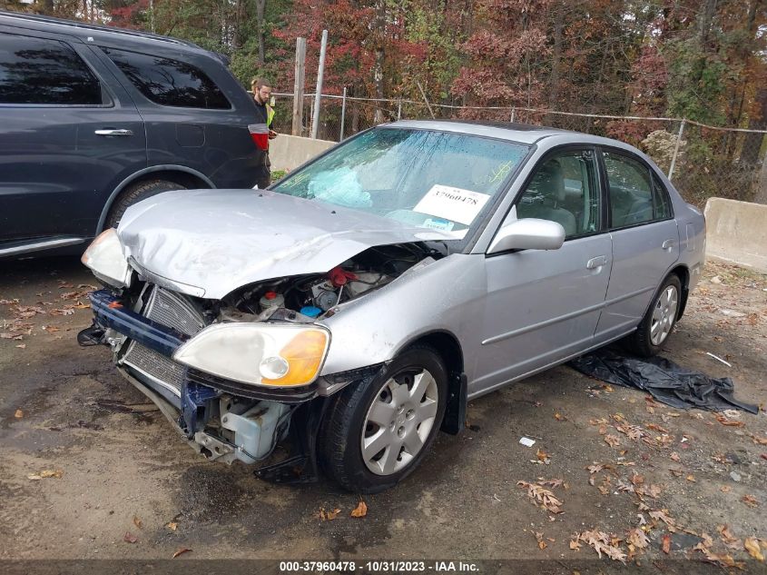 2002 Honda Civic Ex VIN: 1HGES26722L017725 Lot: 37960478