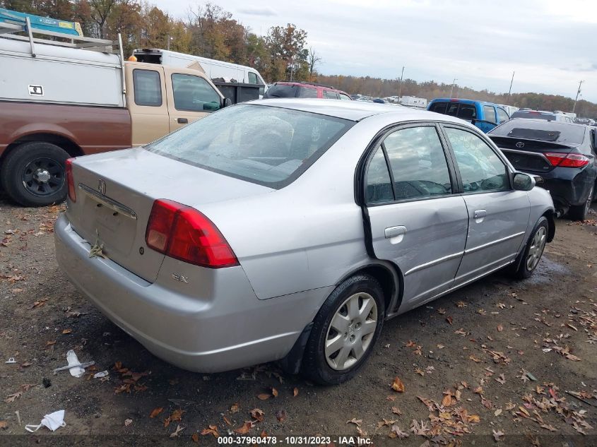 2002 Honda Civic Ex VIN: 1HGES26722L017725 Lot: 37960478