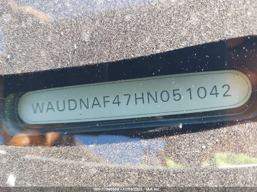 2017 Audi A4 2.0T Season Of Audi VIN: WAUDNAF47HN051042 Lot: 37960558