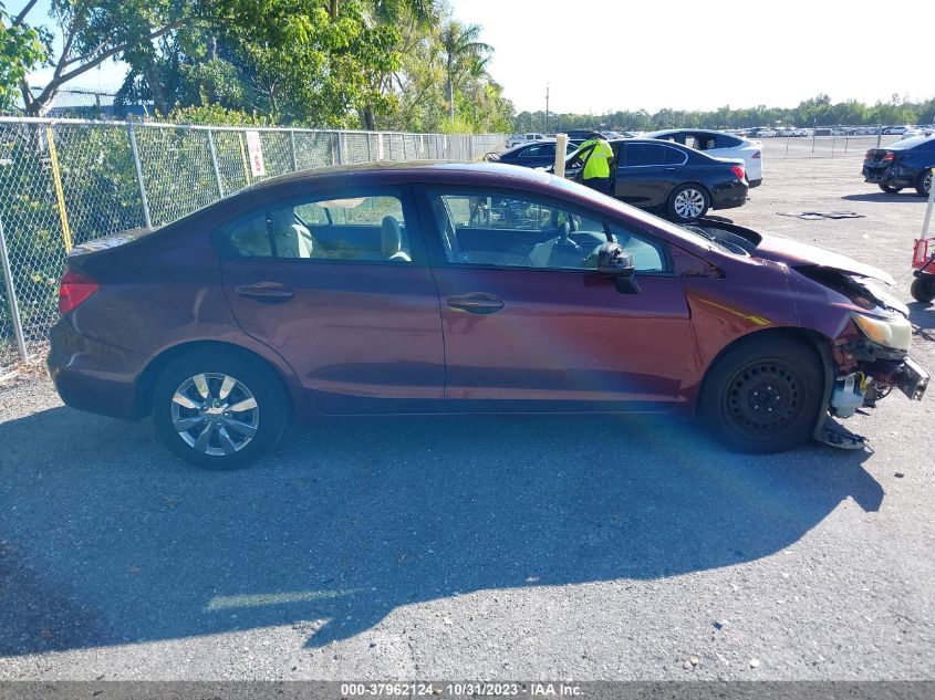 2012 Honda Civic Lx VIN: 19XFB2F50CE022904 Lot: 37962124