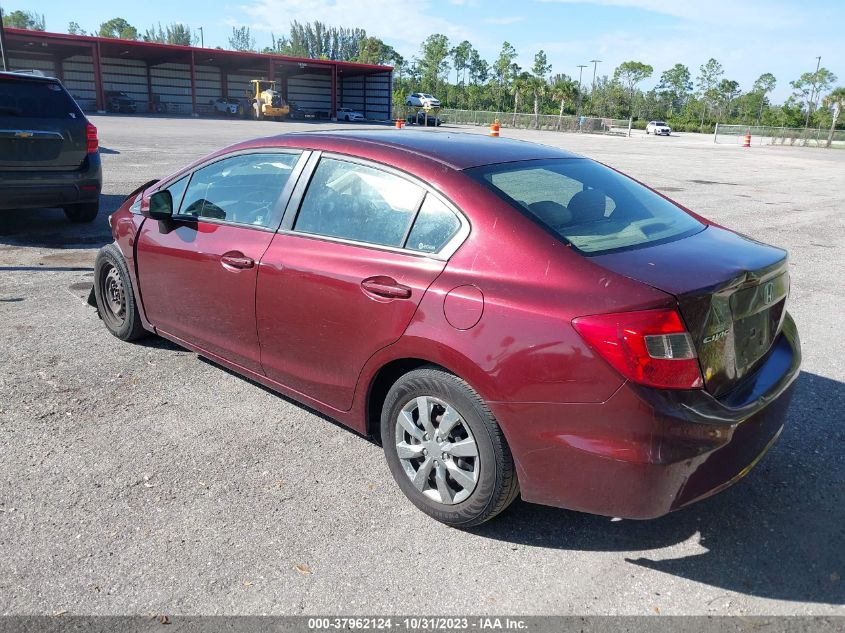 2012 Honda Civic Lx VIN: 19XFB2F50CE022904 Lot: 37962124