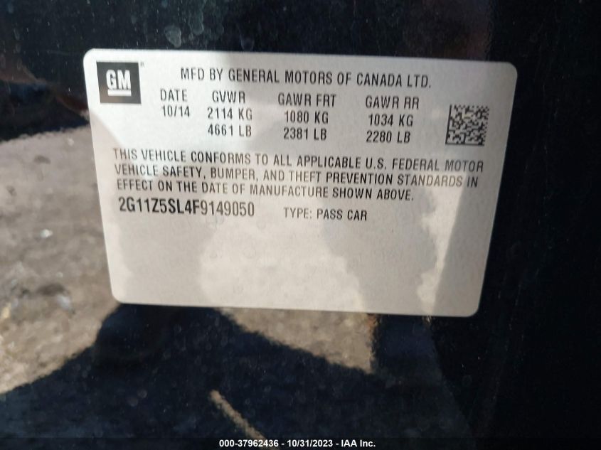 2015 Chevrolet Impala Ls VIN: 2G11Z5SL4F9149050 Lot: 37962436