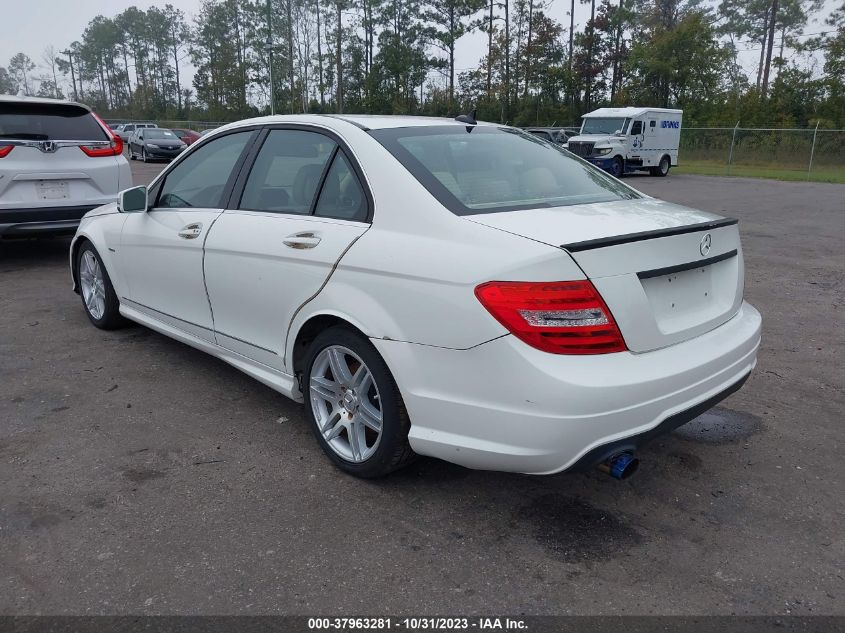 2012 Mercedes-Benz C 250 Luxury/Sport VIN: WDDGF4HB9CR208488 Lot: 37963281