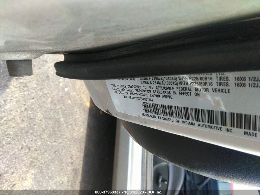 2005 Subaru Legacy Wagon (Natl) Outback Ltd VIN: 4S4BP62C757301552 Lot: 37963337