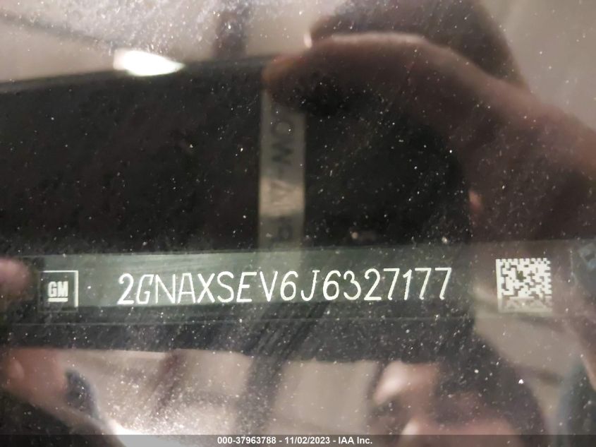 2018 Chevrolet Equinox Lt VIN: 2GNAXSEV6J6327177 Lot: 37963788