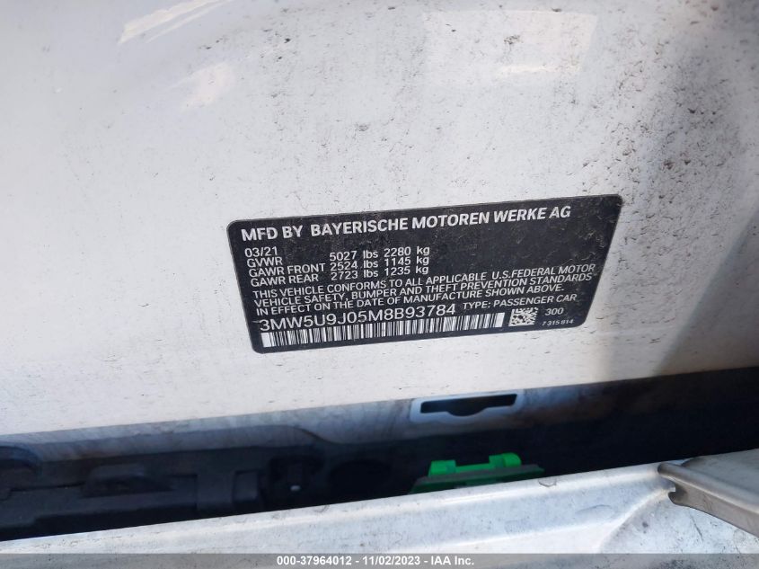 2021 BMW 3 Series - 3MW5U9J05M8B93784