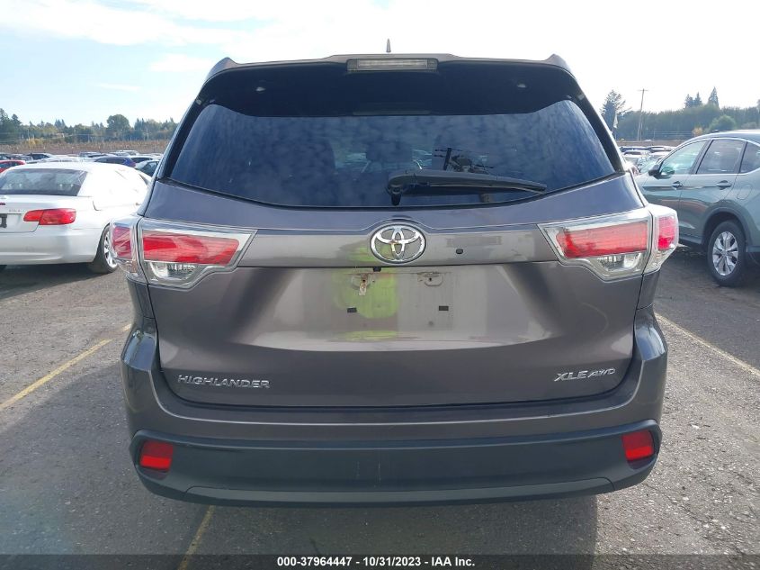 2015 Toyota Highlander Xle V6 VIN: 5TDJKRFH1FS196391 Lot: 37964447