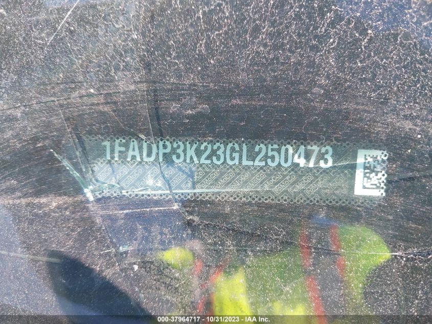 2016 Ford Focus Se VIN: 1FADP3K23GL250473 Lot: 37964717