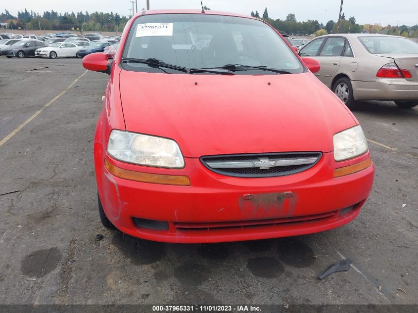 2006 Chevrolet Aveo Ls VIN: KL1TD66626B656821 Lot: 37965331