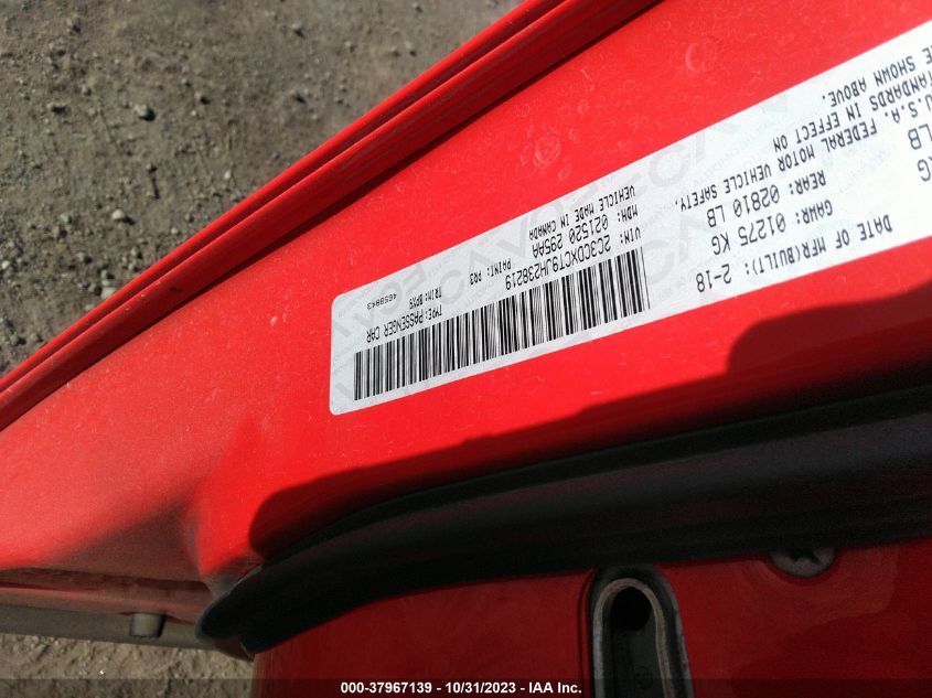 2018 Dodge Charger R/T VIN: 2C3CDXCT9JH238219 Lot: 37967139