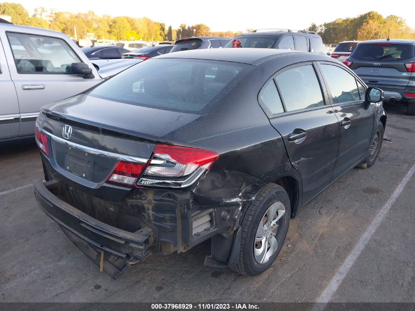 2013 Honda Civic Sdn Lx VIN: 2HGFB2F54DH555314 Lot: 37968929