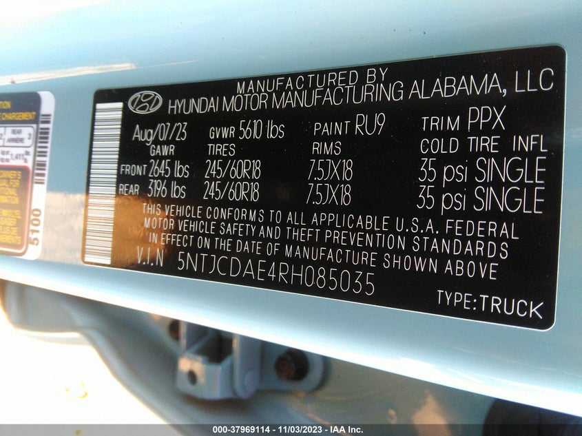 2024 HYUNDAI SANTA CRUZ SEL 5NTJCDAE4RH085035