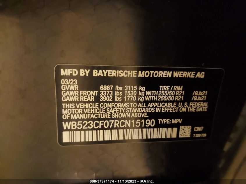 WB523CF07RCN15190 2024 BMW Ix xDrive50