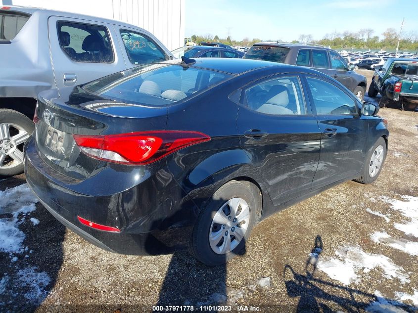 2016 Hyundai Elantra Se VIN: 5NPDH4AE9GH716498 Lot: 37971778