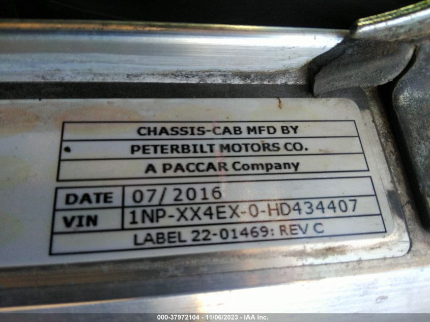 2017 Peterbilt 389 - 1NPXX4EX0HD434407