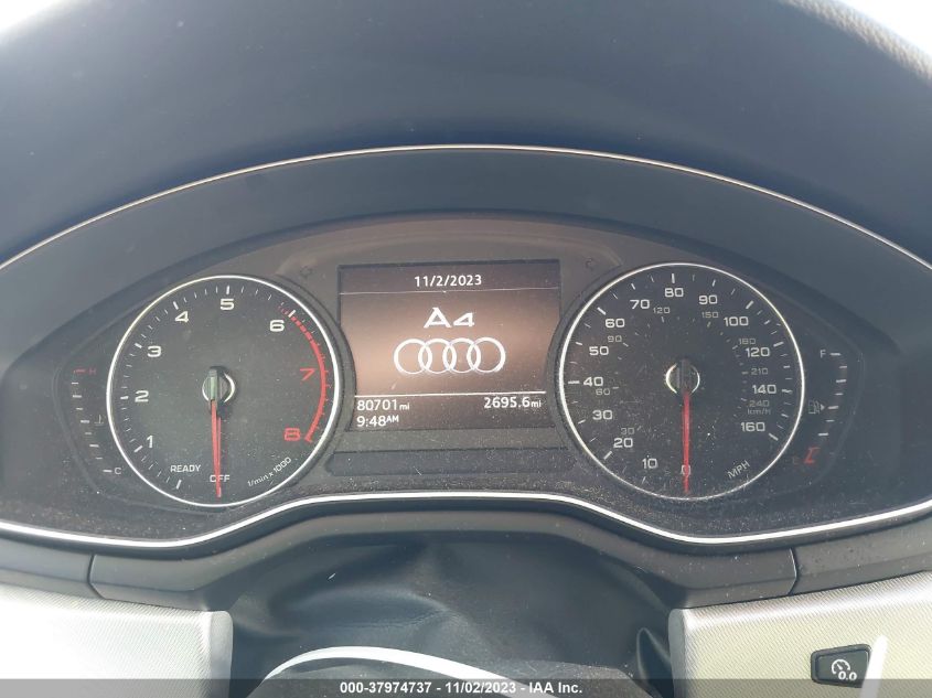 2017 Audi A4 2.0T Ultra Premium VIN: WAUGMAF4XHN055246 Lot: 37974737