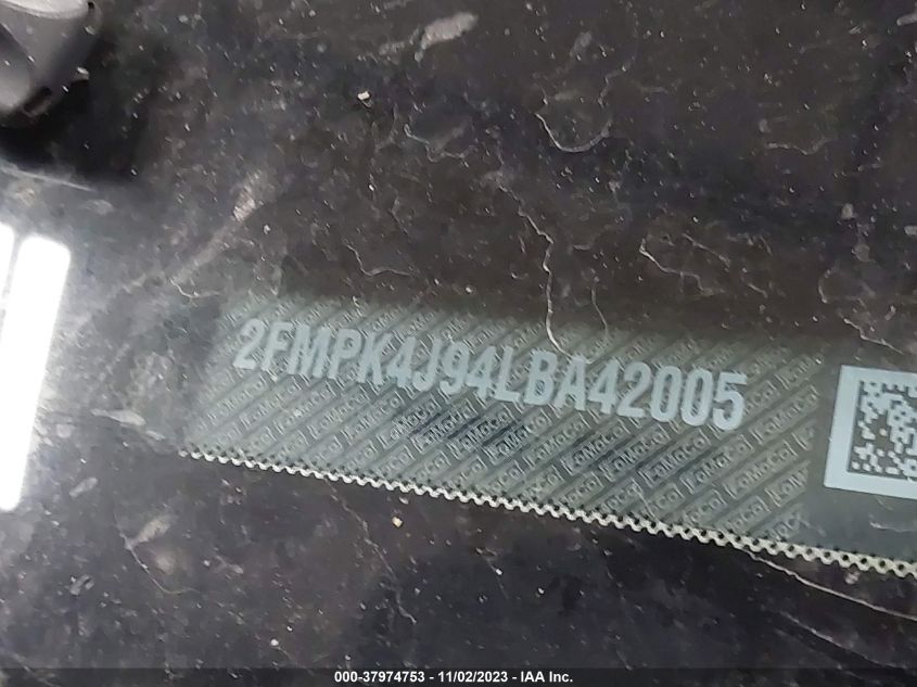 2020 Ford Edge Sel VIN: 2FMPK4J94LBA42005 Lot: 37974753