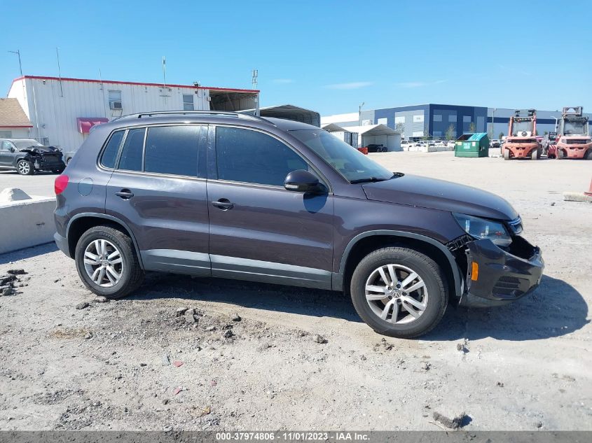 2016 Volkswagen Tiguan S VIN: WVGAV7AX1GW528224 Lot: 37974806