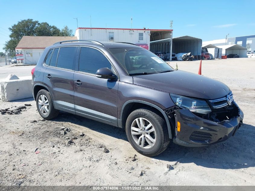 2016 Volkswagen Tiguan S VIN: WVGAV7AX1GW528224 Lot: 37974806