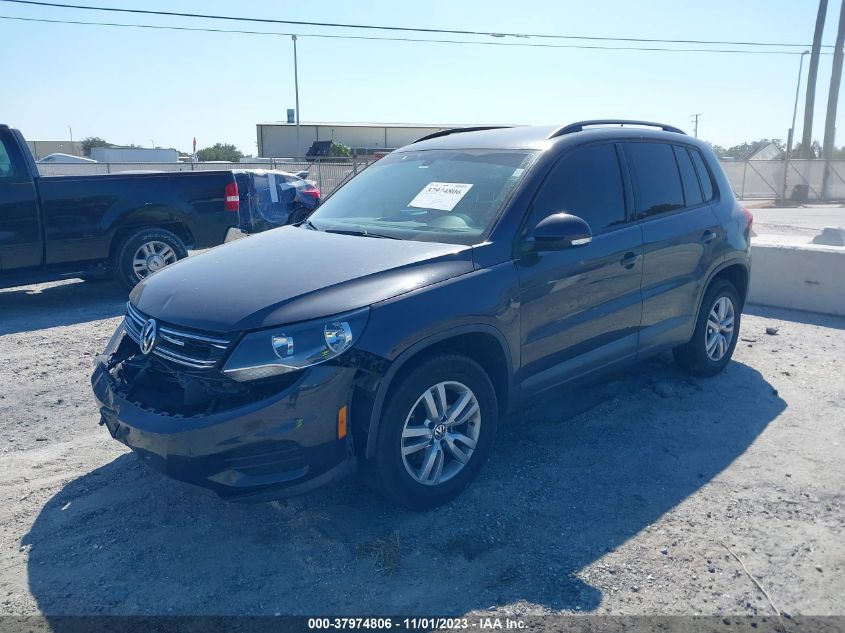 2016 Volkswagen Tiguan S VIN: WVGAV7AX1GW528224 Lot: 37974806