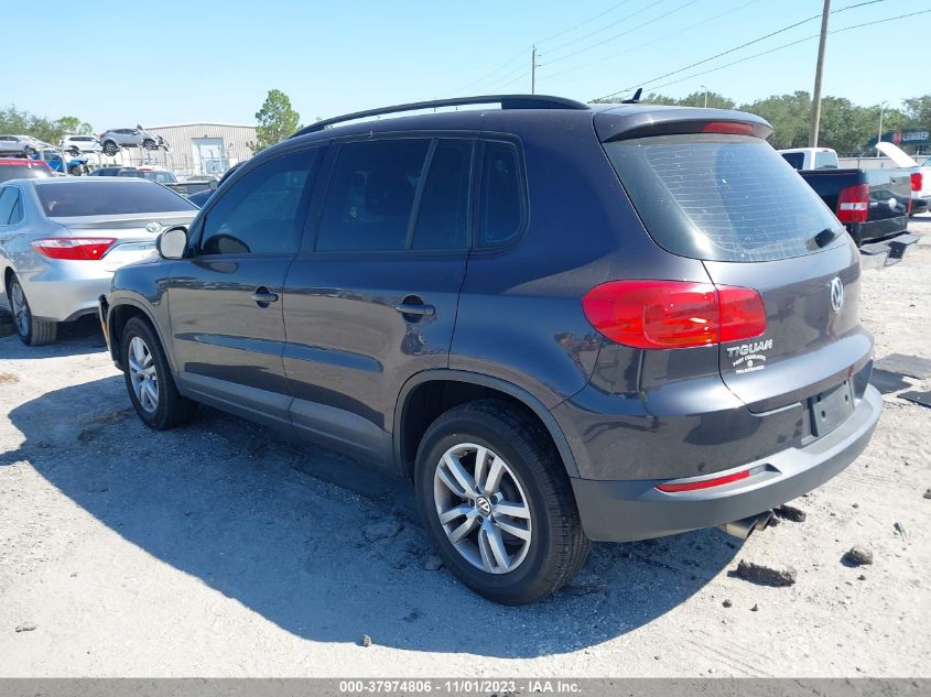 2016 Volkswagen Tiguan S VIN: WVGAV7AX1GW528224 Lot: 37974806