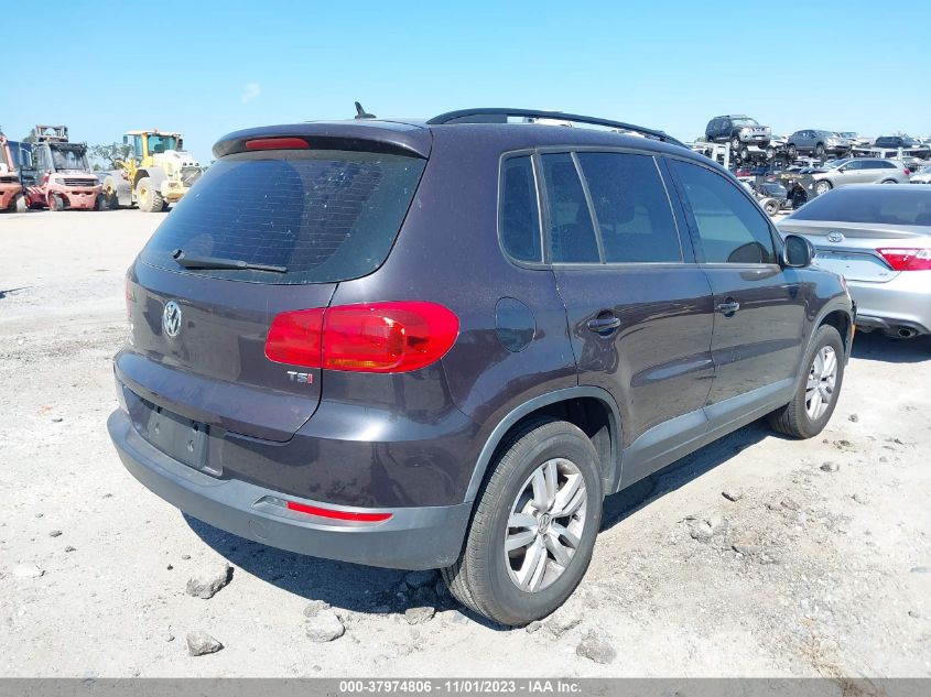 2016 Volkswagen Tiguan S VIN: WVGAV7AX1GW528224 Lot: 37974806