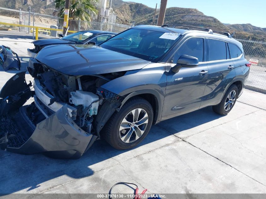 2021 Toyota Highlander Hybrid Xle VIN: 5TDGARAH1MS006249 Lot: 37976130