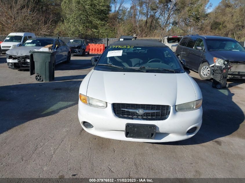 1999 Chrysler Sebring Jx VIN: 3C3EL45H6XT572713 Lot: 37976532