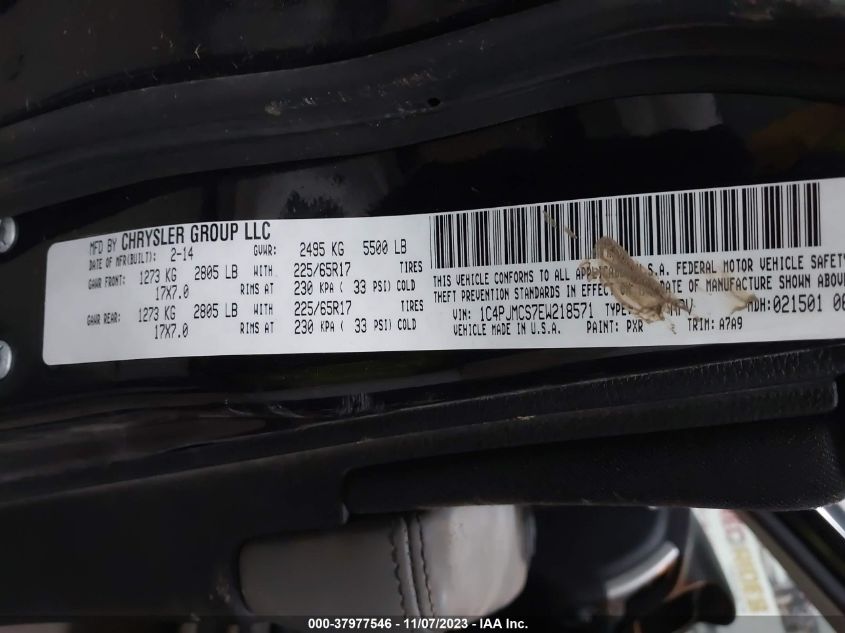 2014 Jeep Cherokee Latitude VIN: 1C4PJMCS7EW218571 Lot: 37977546