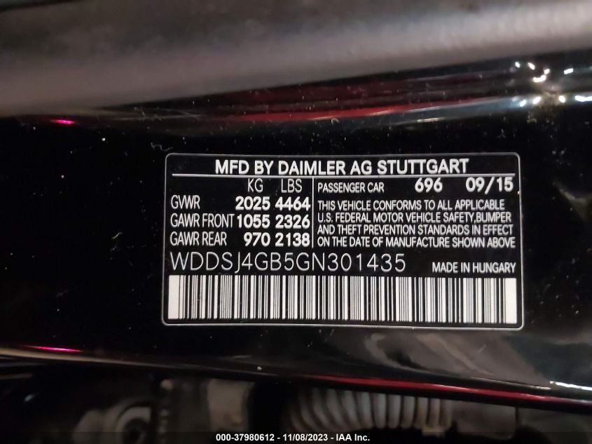 WDDSJ4GB5GN301435 2016 Mercedes-Benz Cla 250