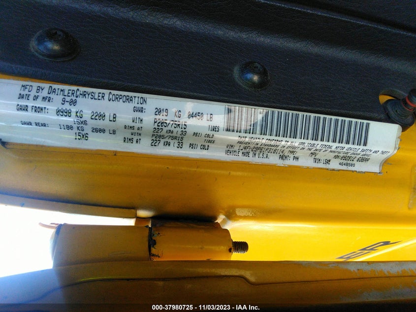 1J4FA29P61P318114 2001 Jeep Wrangler Se