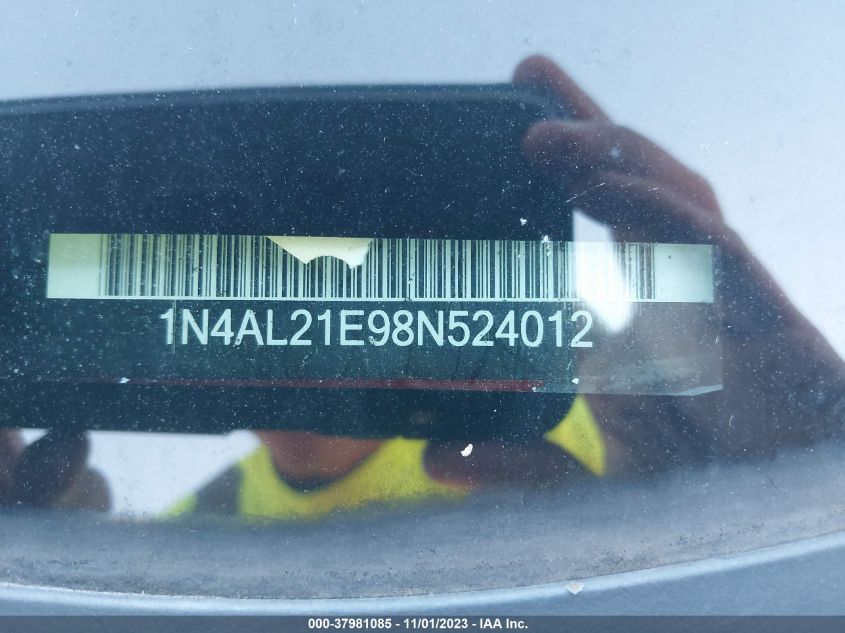 2008 Nissan Altima 2.5 S VIN: 1N4AL21E98N524012 Lot: 37981085