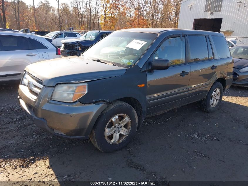 2007 Honda Pilot Lx VIN: 2HKYF18147H521028 Lot: 37981812