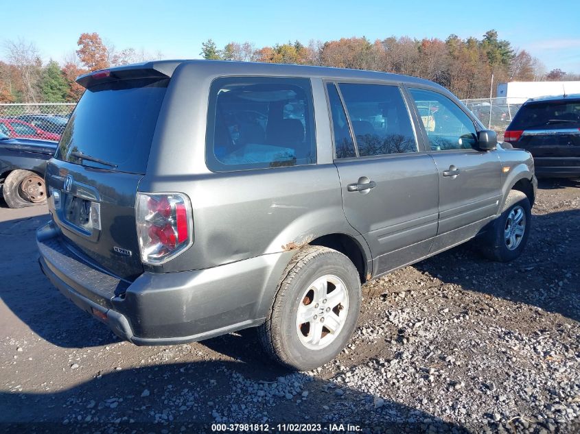 2007 Honda Pilot Lx VIN: 2HKYF18147H521028 Lot: 37981812