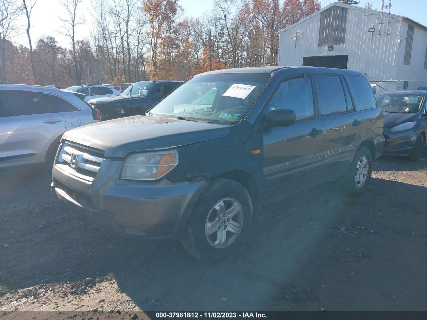 2007 Honda Pilot Lx VIN: 2HKYF18147H521028 Lot: 37981812