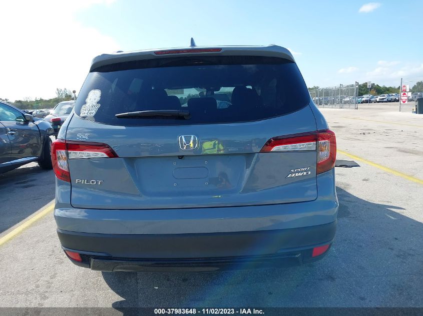 2022 Honda Pilot Awd Sport VIN: 5FNYF6H36NB102866 Lot: 37983648