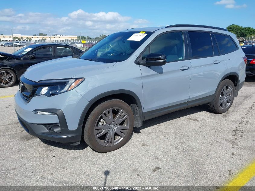 2022 Honda Pilot Awd Sport VIN: 5FNYF6H36NB102866 Lot: 37983648