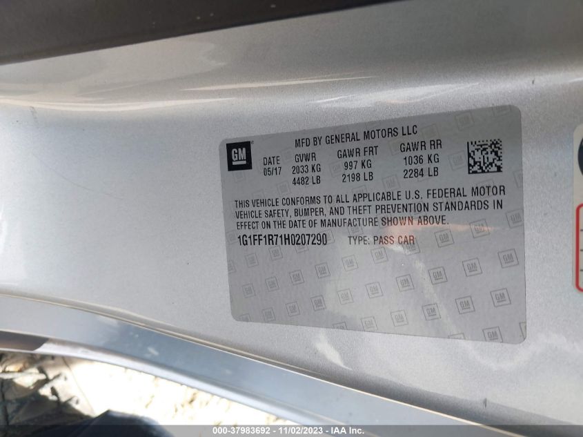 2017 Chevrolet Camaro 1Ss VIN: 3FADP4BJ5KM128069 Lot: 37983692