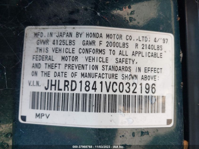 JHLRD1841VC032196 1997 Honda Cr-V Base (A4)