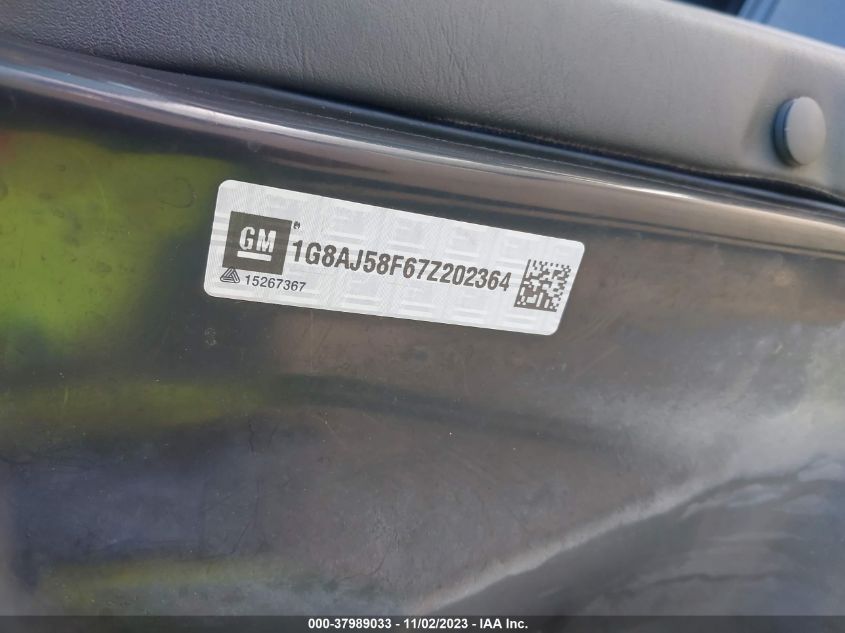 2007 Saturn Ion 2 VIN: 1G8AJ58F67Z202364 Lot: 37989033