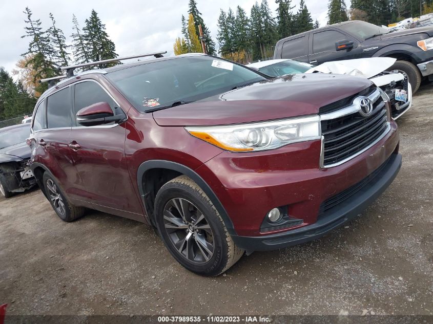 2016 Toyota Highlander Xle VIN: 5TDJKRFH8GS334428 Lot: 37989535