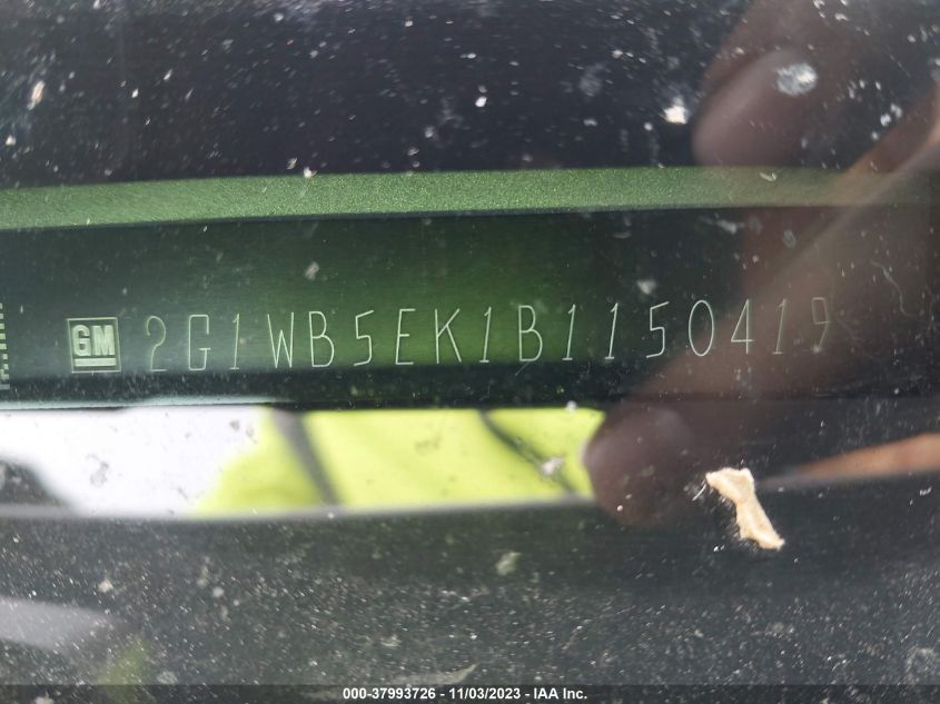 2011 Chevrolet Impala Lt Retail VIN: 2G1WB5EK1B1150419 Lot: 37993726