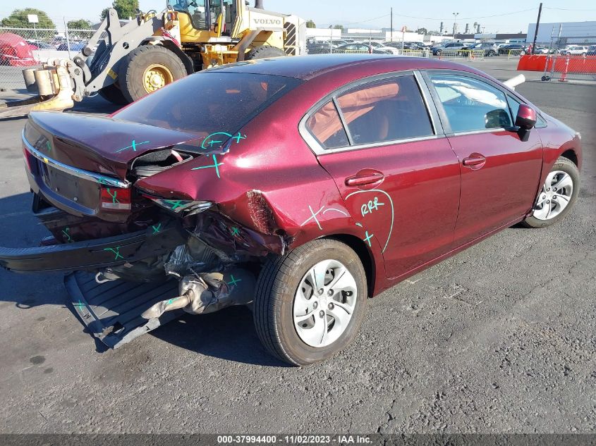 2013 Honda Civic Lx VIN: 19XFB2F52DE290452 Lot: 37994400