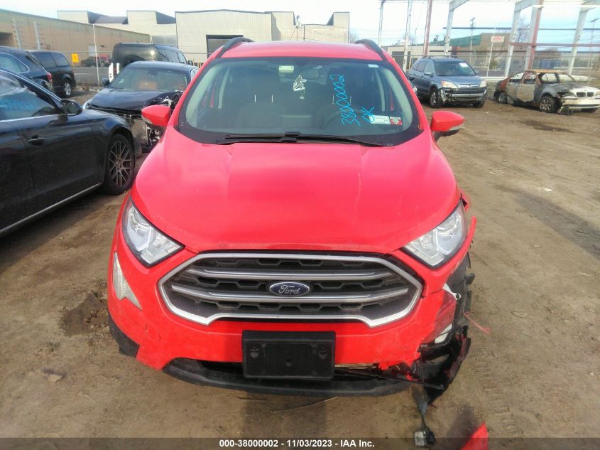 2022 Ford Ecosport Se VIN: MAJ6S3GLXNC458291 Lot: 38000002